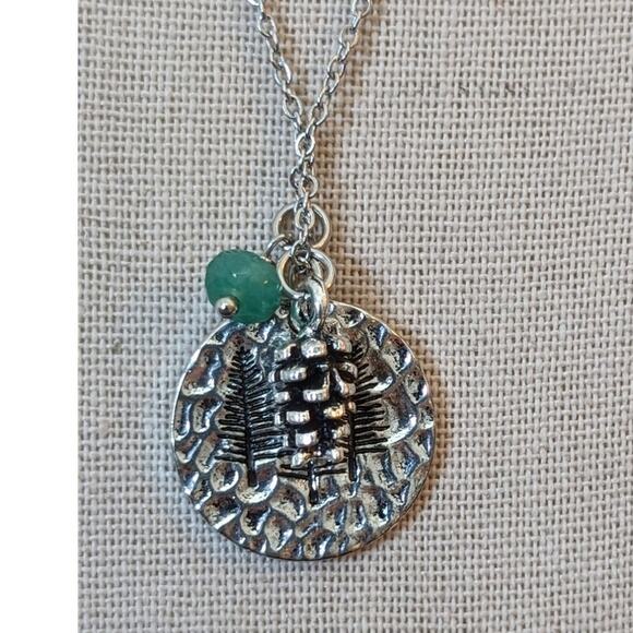 Blossom Collection Pine Tree Pine Cone Charm Silver Tone Necklace & Earring Set - Picture 6 of 6